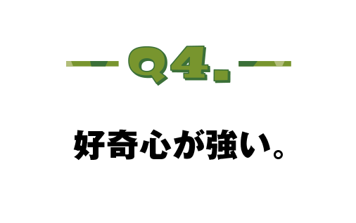 Q.04 好奇心が強い。